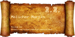 Melicher Martin névjegykártya