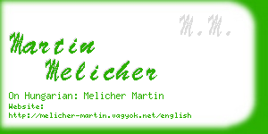 martin melicher business card